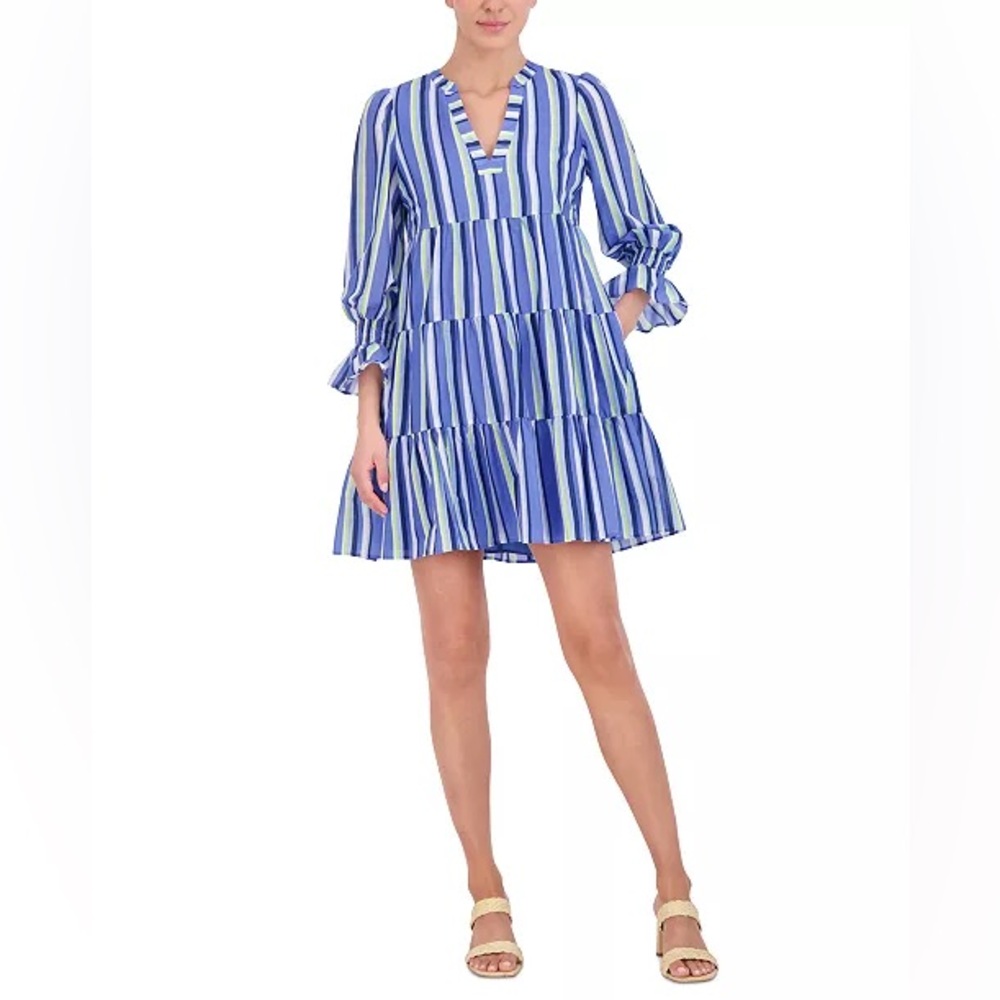 NWT Eliza J Women’s Float Tiered Three-Quarter Sleeve Dress Size 10
